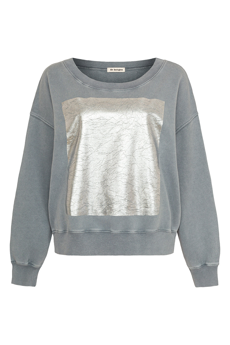 Liv Bergen Sweater square "100% Organic Cotton" in stormy