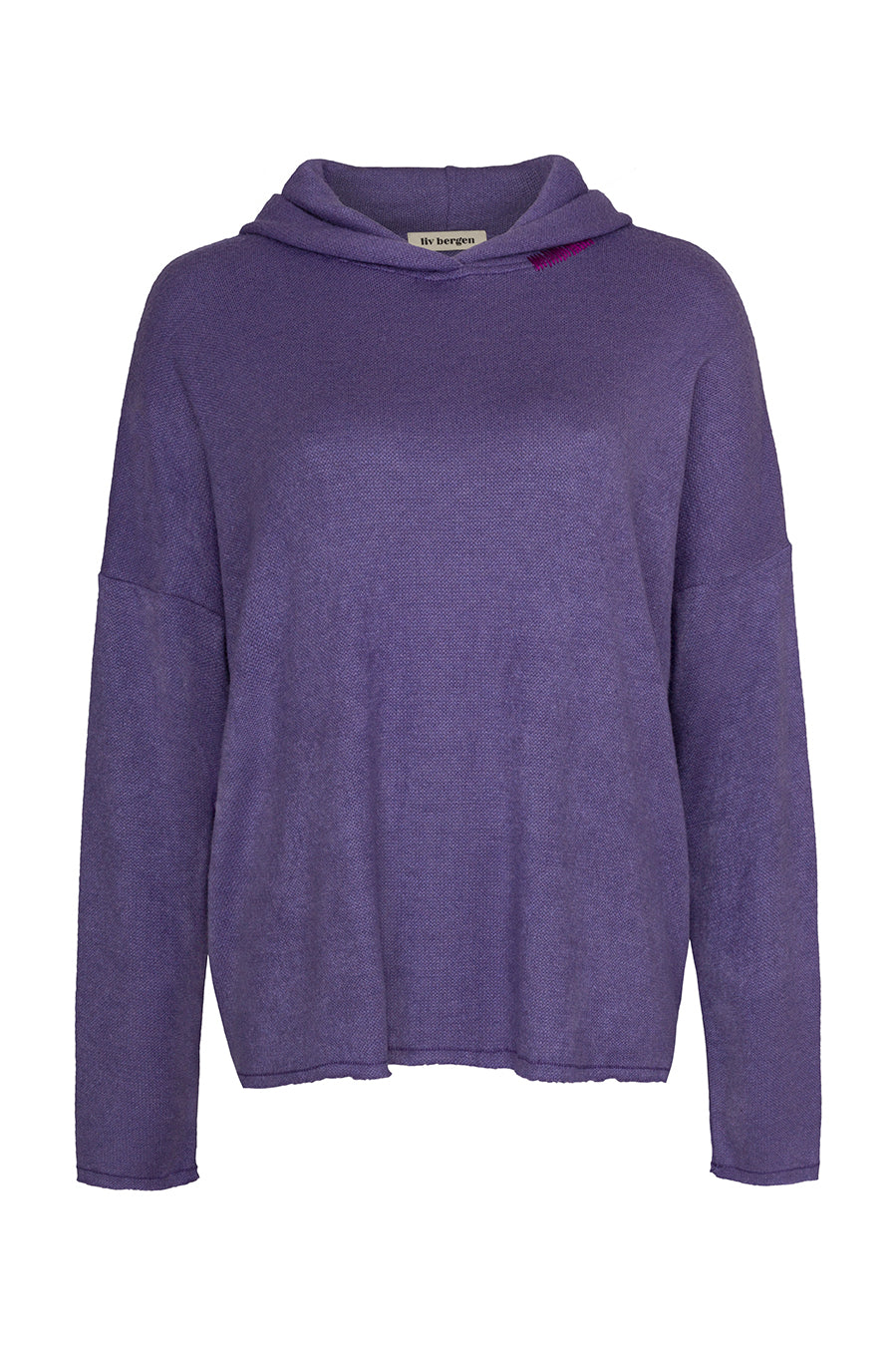 Liv Bergen Hoodie Knit in purple ash