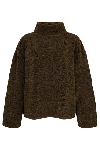 Sweater Teddy no Print in olive