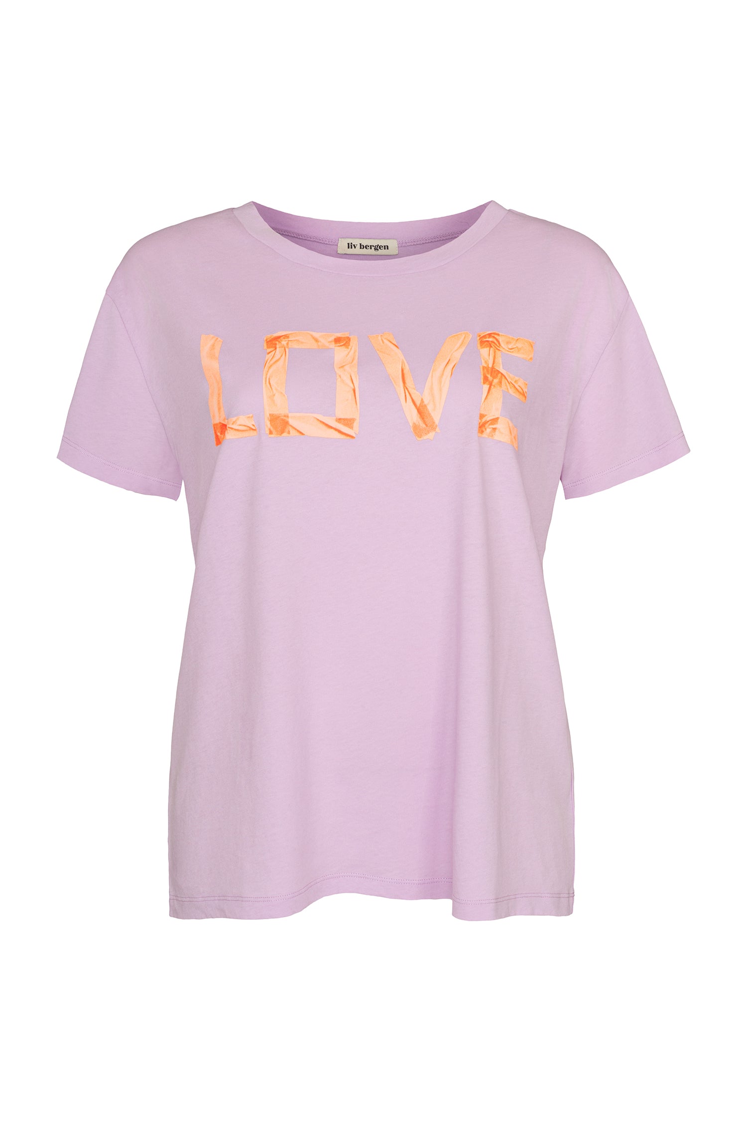 Liv Bergen T-Shirt LOVE in soft lilac