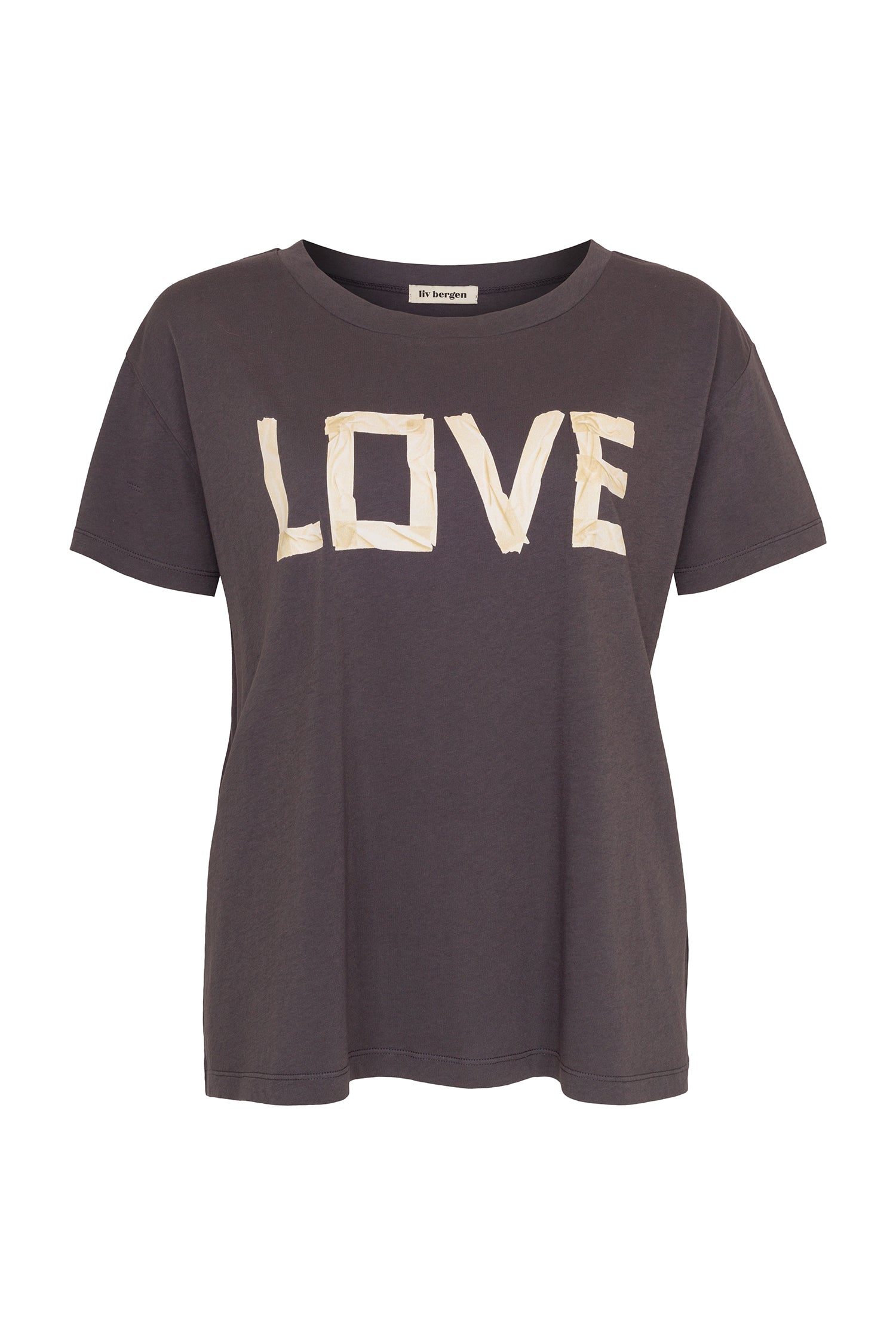 Liv Bergen T-Shirt LOVE in charcoal