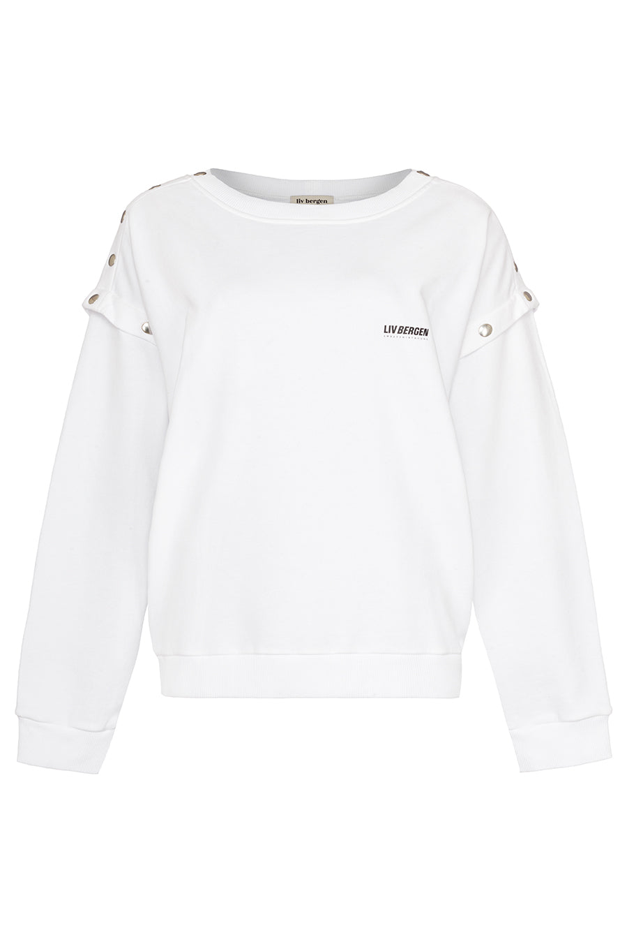 Liv Bergen Sweater Rivets in optic white