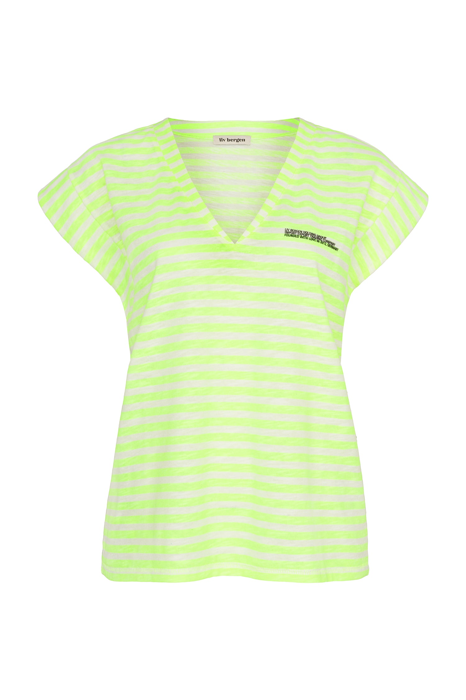 Liv Bergen T-Shirt Stripe in neon yellow