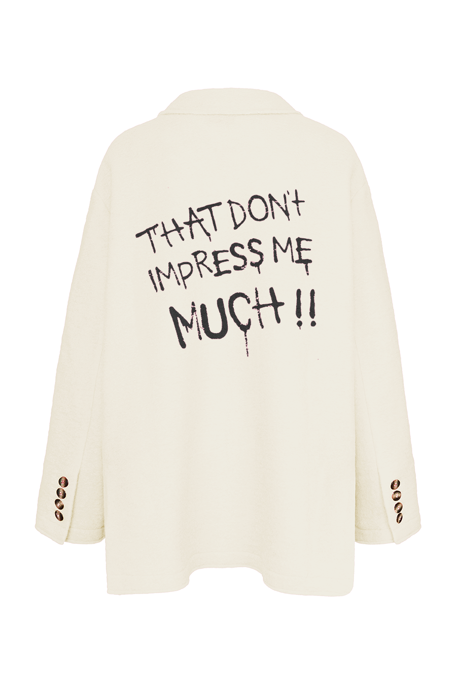 Liv Bergen Oversized Jacke "THAT DON'T IMPRESS ME MUCH" in creme