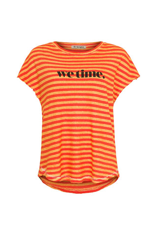 T-Shirt Stripe in coral