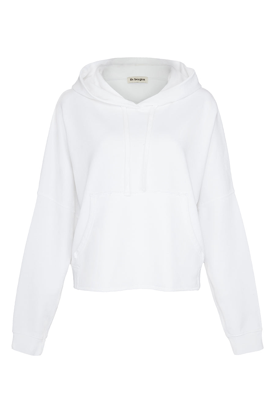 Liv Bergen Hoodie cropped in optic white