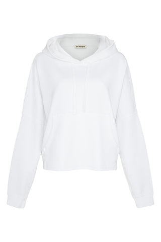 Hoodie cropped in optic white